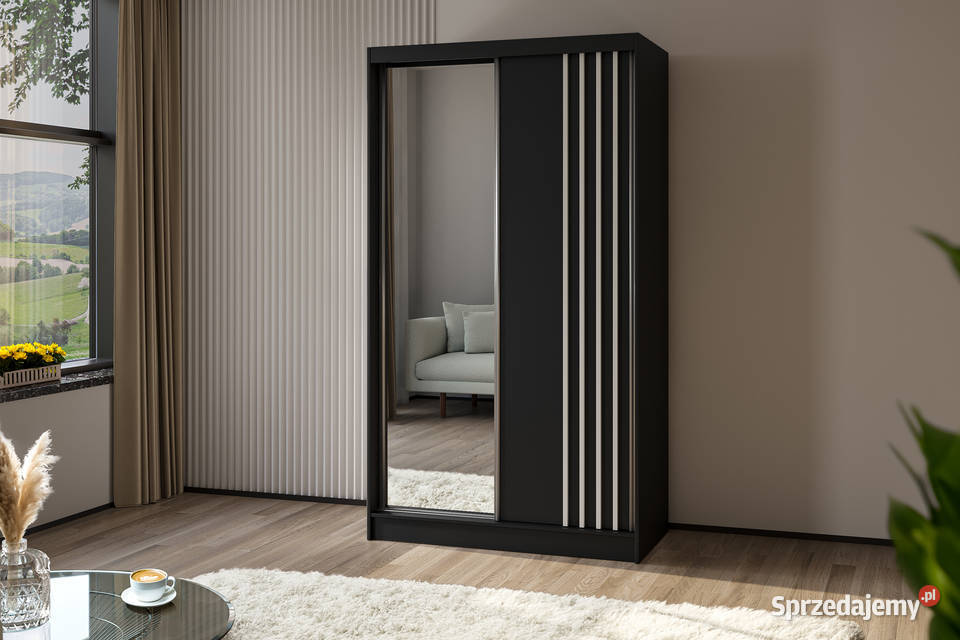 Szafa 120 z drzwiami przesuwnymi i lustrem MODNE Meble opolskie Nysa