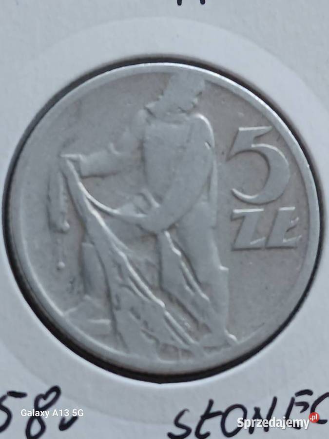 5 Złotych Rybak 1958 r Słoneczko Konin
