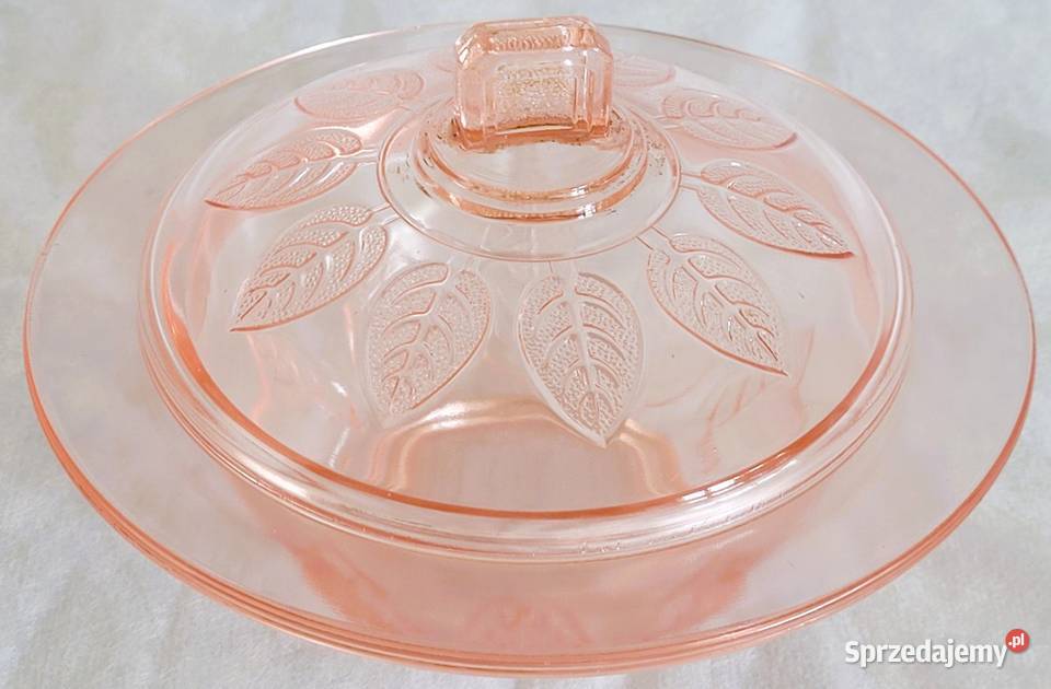 Wyjątkowa bomboniera prasowane szkło rozalinowe Kraków