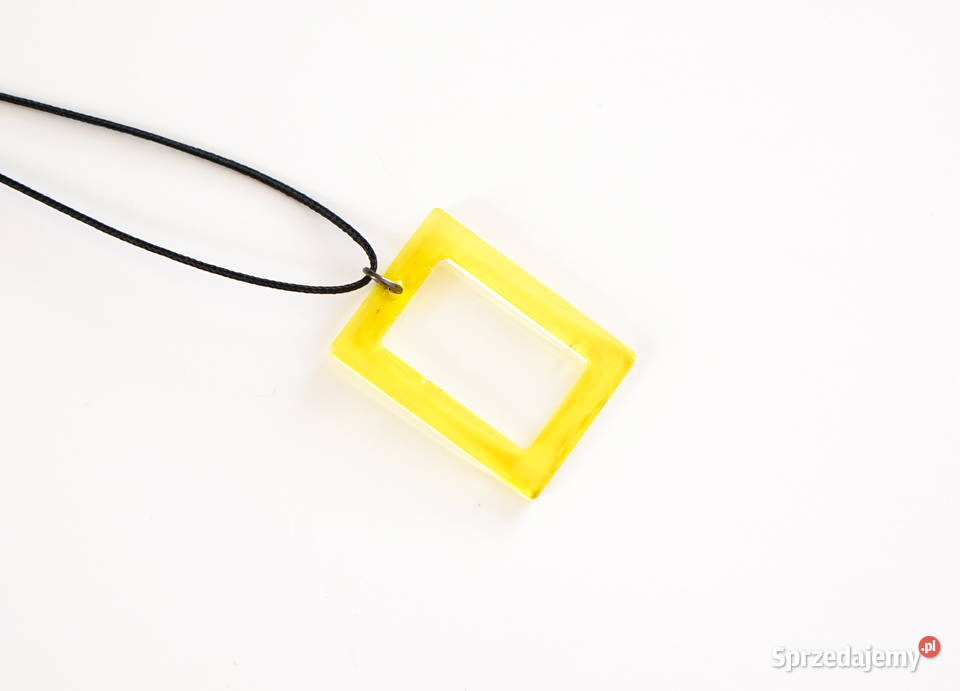 Żółty wisiorek z żywicy prostokąt 35x25 Warszawa