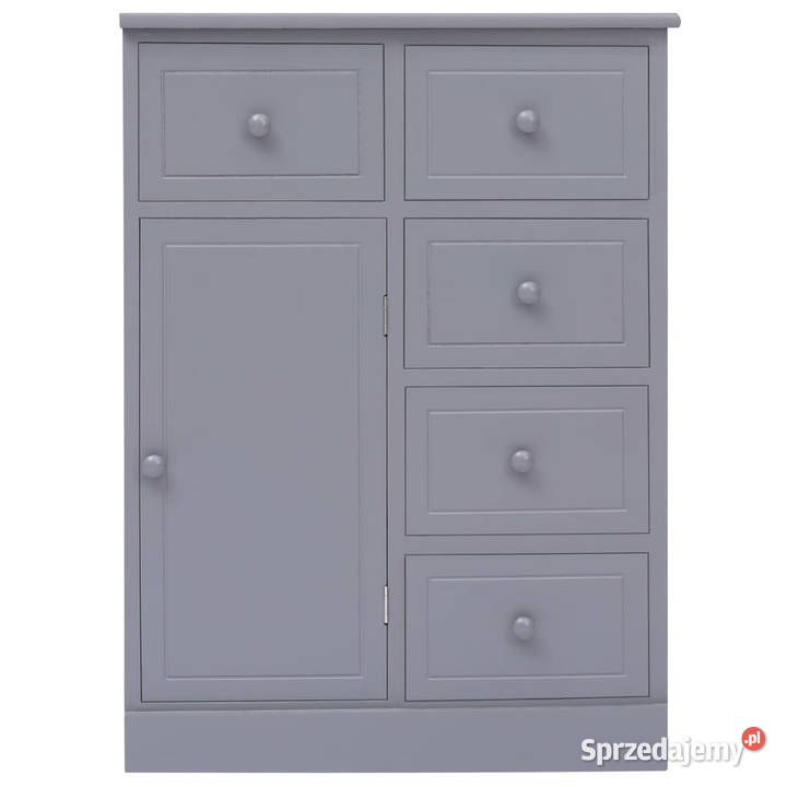 Komoda z 10 szufladami szara 113 x 30 x 79