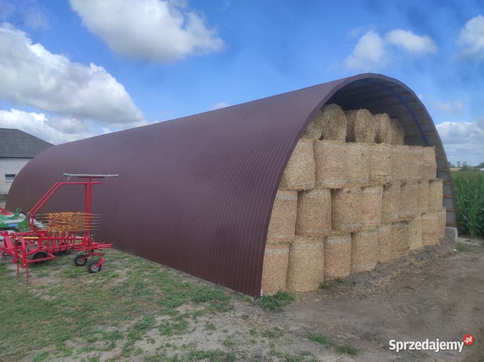Hala łukowa 11 x 25m wiata na slome maszyny Lisków