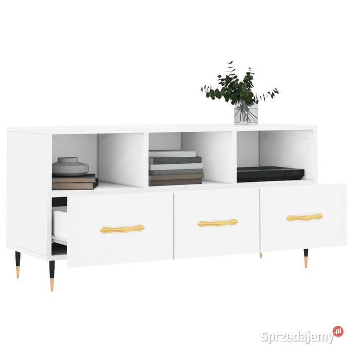 Szafka pod TV biała 102x36x50 materiał Warszawa