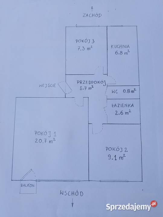 Gdynia Obłuże 3pokojowe mieszkanie na sprzedaż z sprzedam