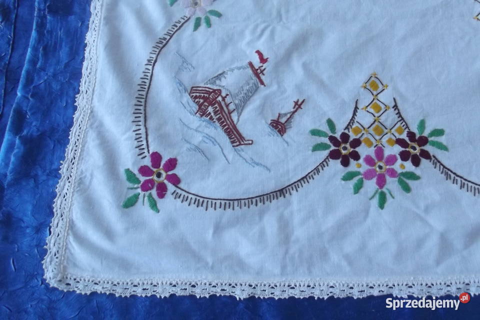 OBRUS HAFTOWANY RĘCZNIE 99126 wielokolorowy Piekary Śląskie sprzedam