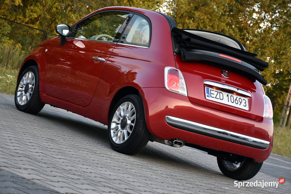 Fiat 500C Lounge 12MPI 8V 70 58890 KABRIOdach bordowy Zduńska Wola sprzedam
