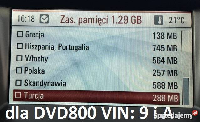 OPEL Insignia Astra Meriva CD500 DVD800 mapa Bielsko-Biała