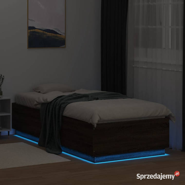 Rama łóżka z LED brązowy dąb 100x200 WM3209631 Warszawa