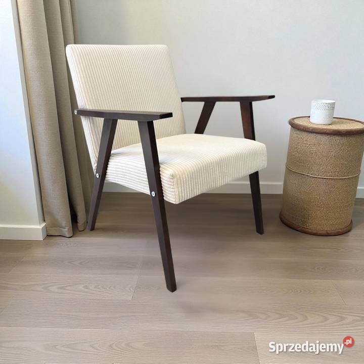 Sztruksowy fotel wypoczynkowy Retro PRL różne sprzedam