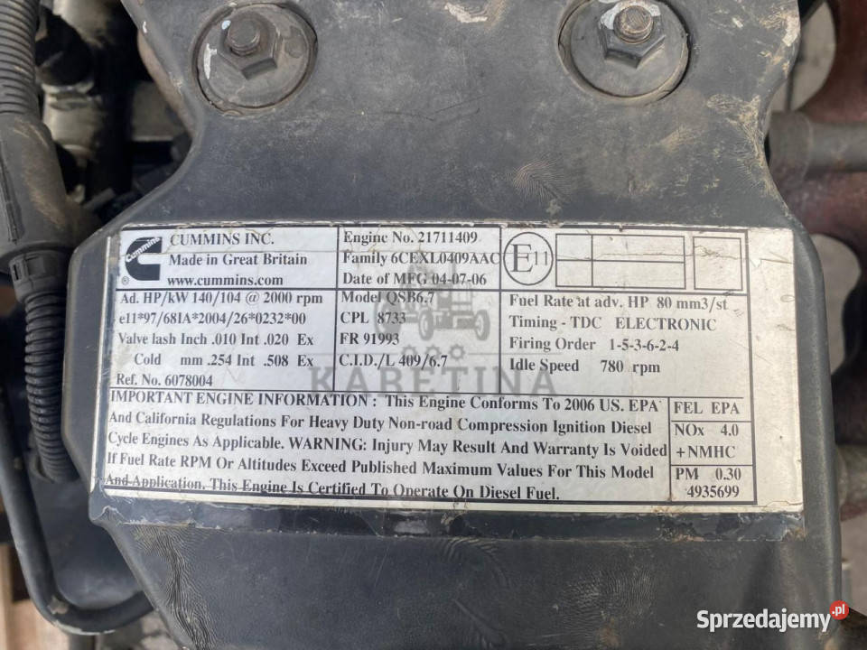 Cummins 21711409 QSB 67