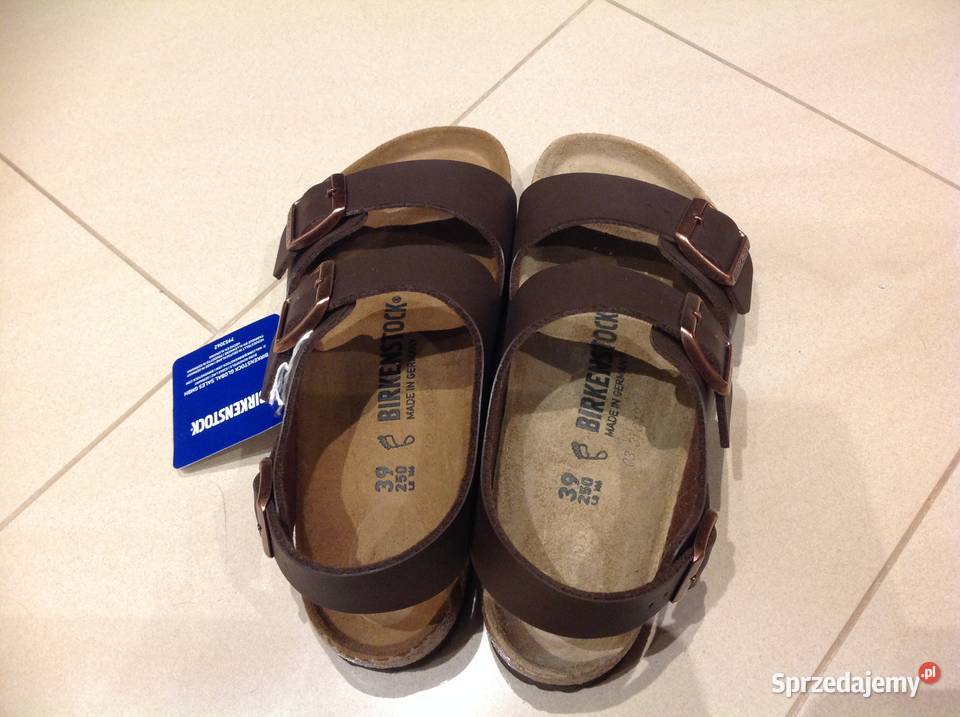 Brązowe Sandały Męskie BIRKENSTOCK 39 skórzane Nowa Sól