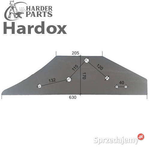 Płoza krótka HARDOX 073600P części do pługa