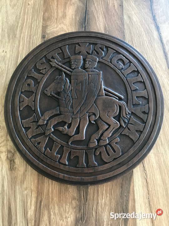 Znak Zakonu Templariuszy w drewnie niespotykana Rękodzieło Warszawa sprzedam