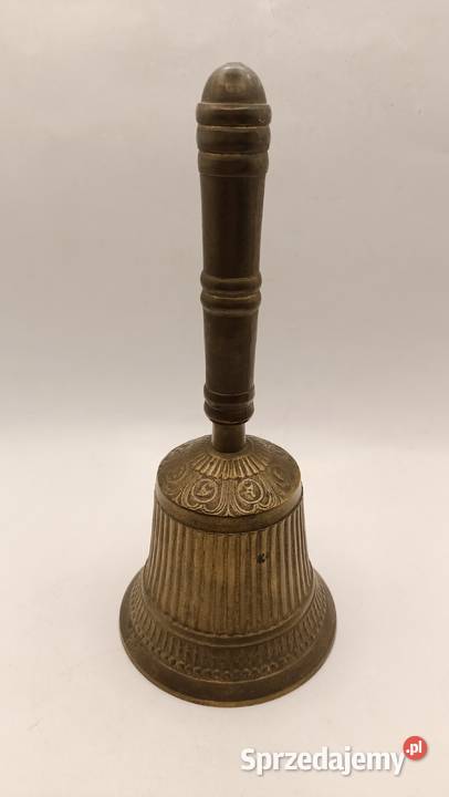 Duży dzwonek z pięknymi reliefami żółty kolor Zamość