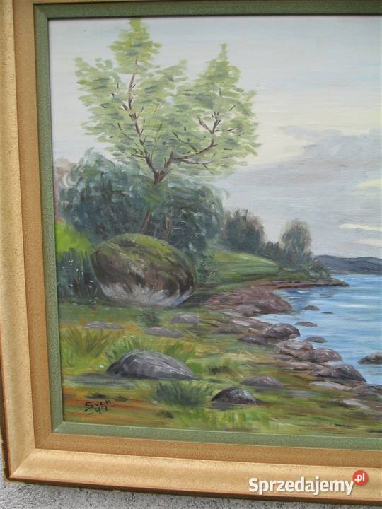 Obraz olejny Pejzaż z żaglówka lubelskie Lublin