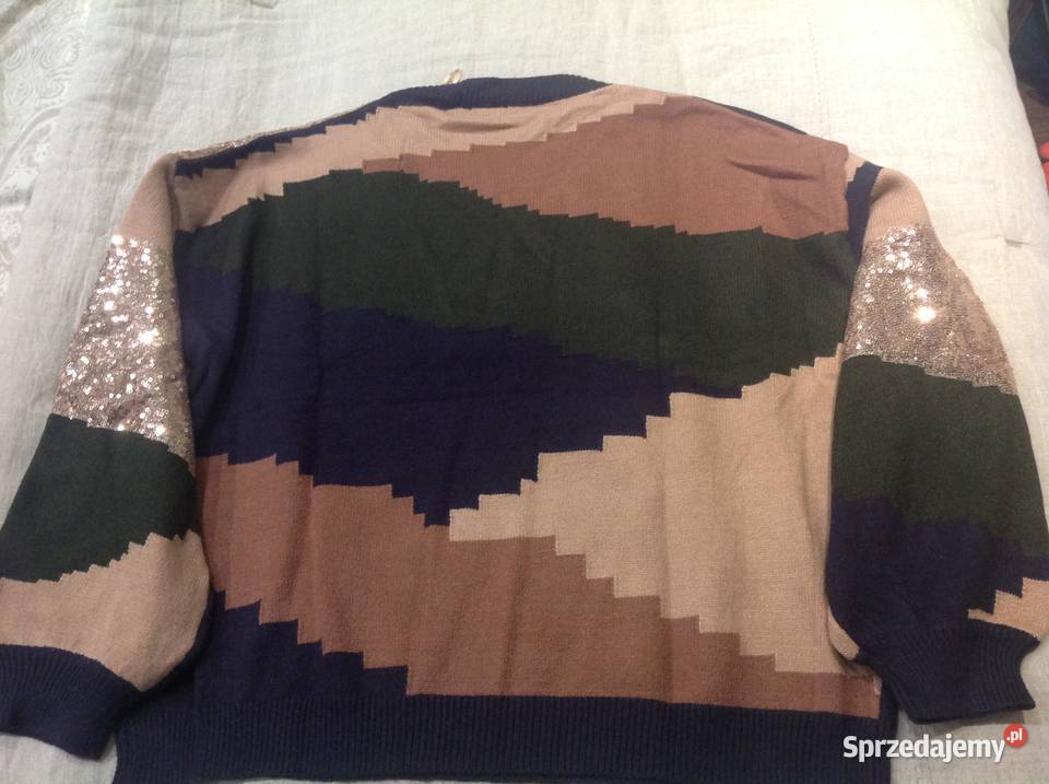 Sweter Cekinowy Damski r 38 Wełna 10 Viscose Inny wzór Swetry i golfy Nowa Sól