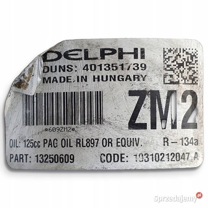 SPRĘŻARKA KLIMATYZACJI Opel Astra J 16 16V Chełm