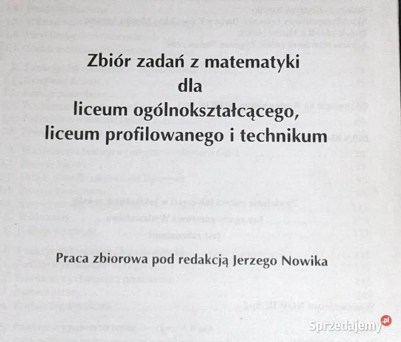 Zbiór zadań z matematyki LO LP i technikum Jerzy Rok wydania 2002 sprzedam