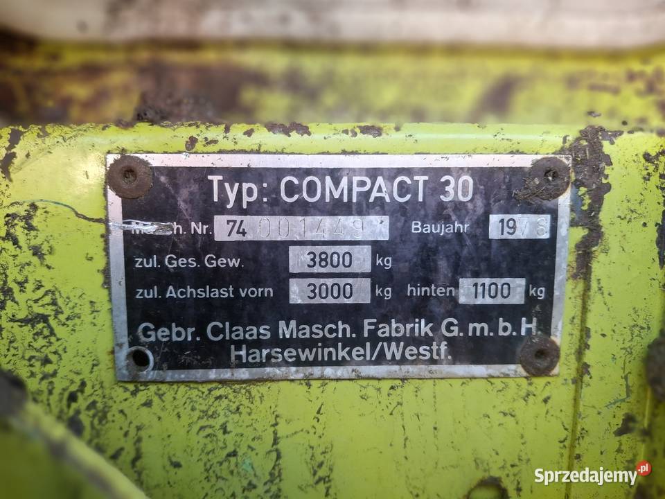 Kombajn zbożowy claas compact 30 Giebułtów sprzedam