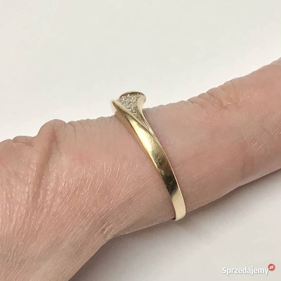 Złoty PIERŚCIONEK 14K KAMIENIE KRÓLEWNY r18 Pierścionki mazowieckie Warszawa