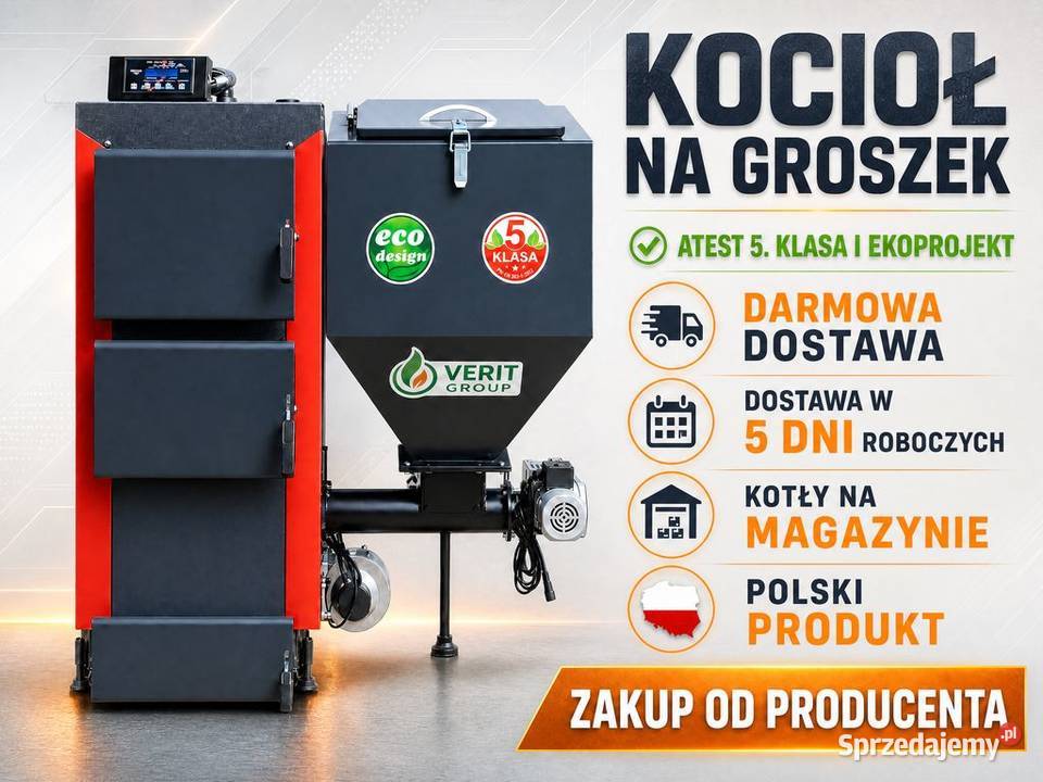 Kocioł 20kW na groszek ekogroszek z podajnikiem Pleszew sprzedam
