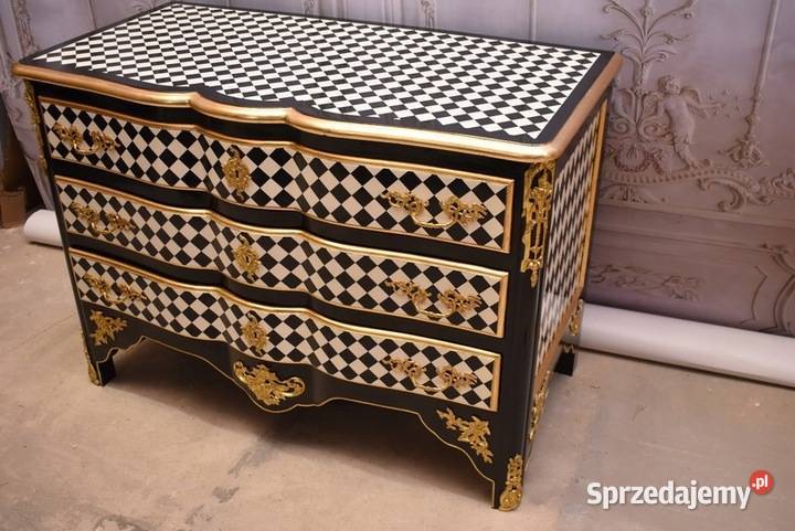 Królewska Biało Czarna Komoda Vintage Szafa Kraków