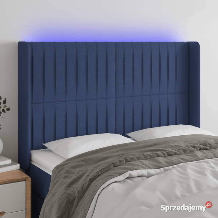 Zagłówek do łóżka z LED niebieski 147x16x118128 Warszawa sprzedam