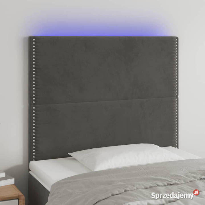 Zagłówek do łóżka z LED ciemnoszary 80x5x118128
