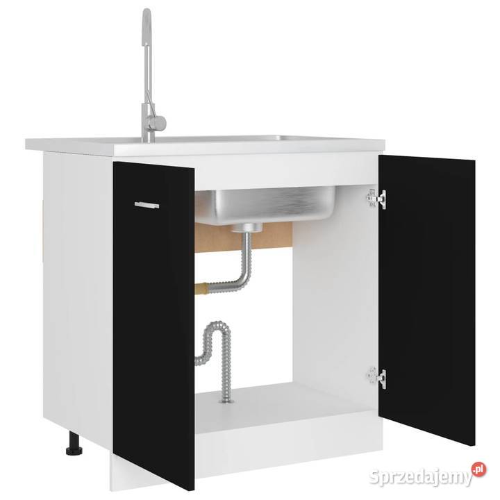 vidaXL Szafka pod zlew Lyon czarna 80x46x815 Warszawa
