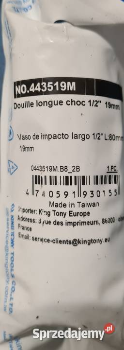 King Tony nasadka udarowa 12 19mm mazowieckie Płońsk