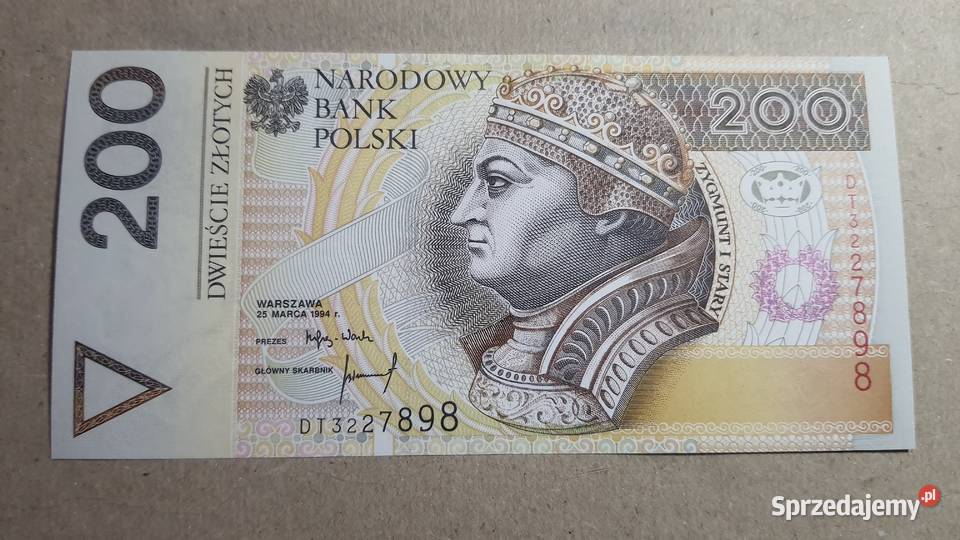 Rzadkosc 200 Złotych 1994 błąd druku BRAK Warszawa