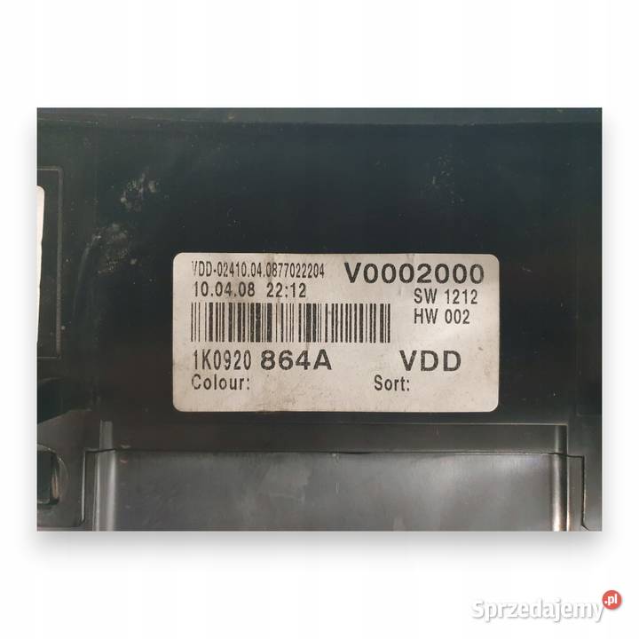 LICZNIK ZEGARY 1K0920864A VW Golf V Jetta 14 TSI Chełm sprzedam