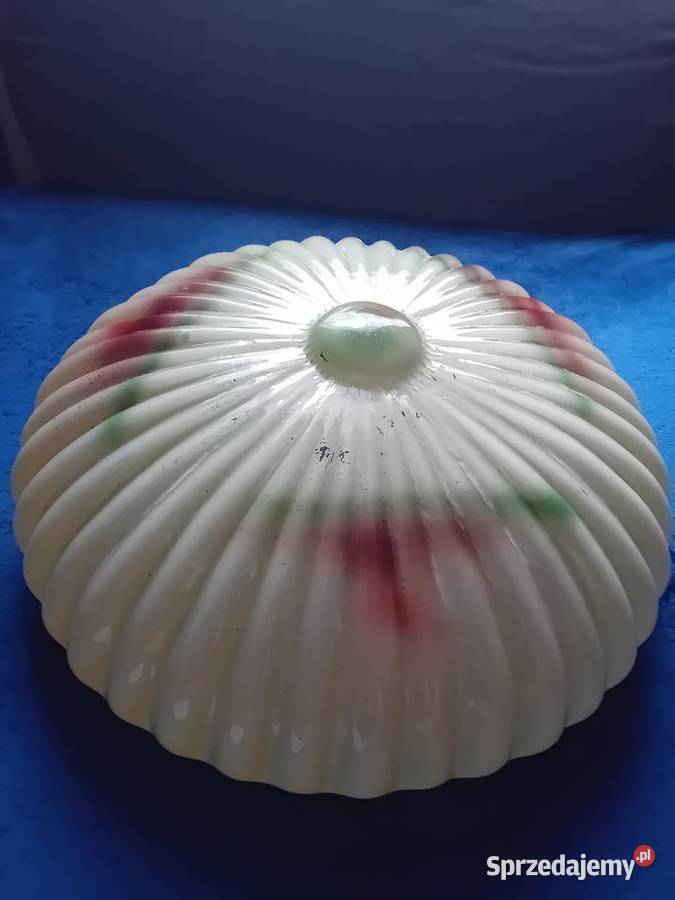 Duża secesyjna ampla klosz do lampy wiszącej Porcelana i szkło Koźminek