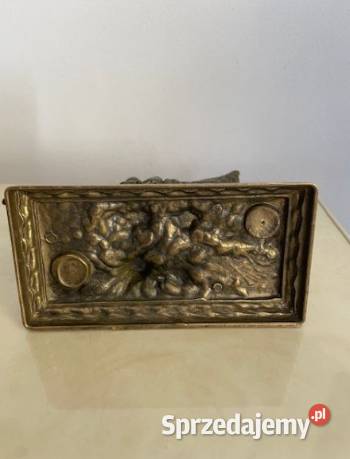 Stara ciężka figurka sokolnika z mosiądzu łódzkie Łódź sprzedam