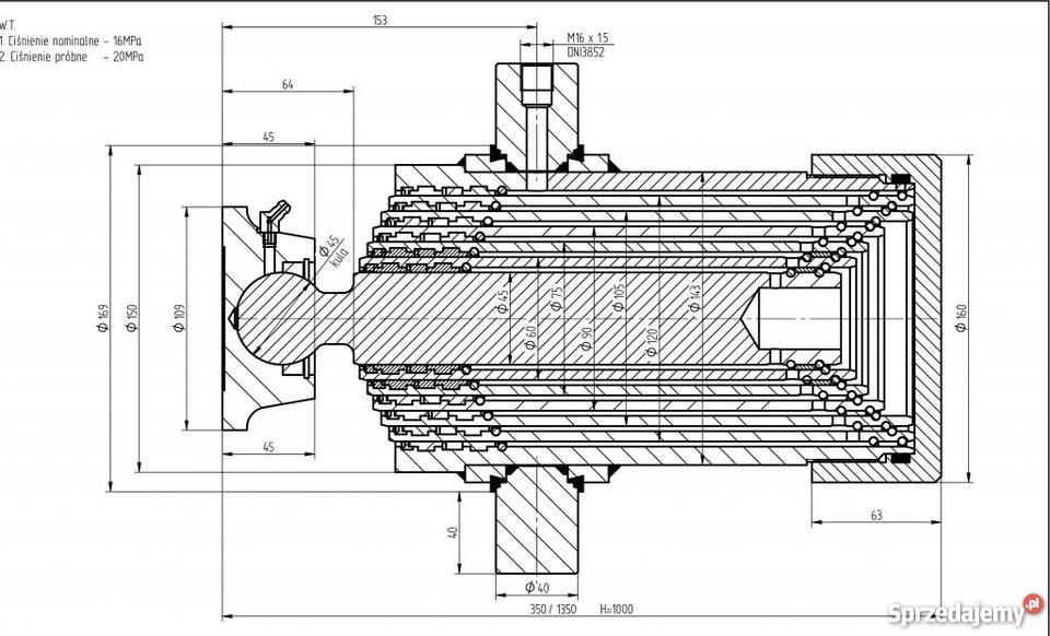 SIŁOWNIK CYLINDER WYWROTU TŁOK NOWY SK 1000 Solec Kujawski