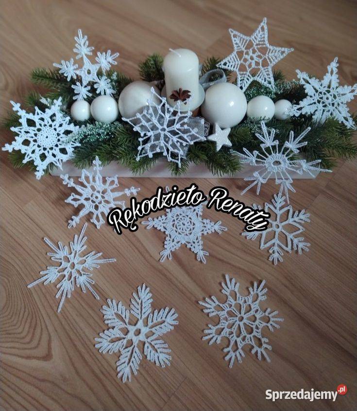 Szydełkowe gwiazdki komplet ozdoby choinkowe Dekoracje i ozdoby Jelenia Góra