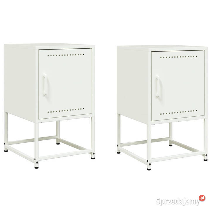 Szafki nocne 2 białe 36x39x605 stal WM846457 Warszawa