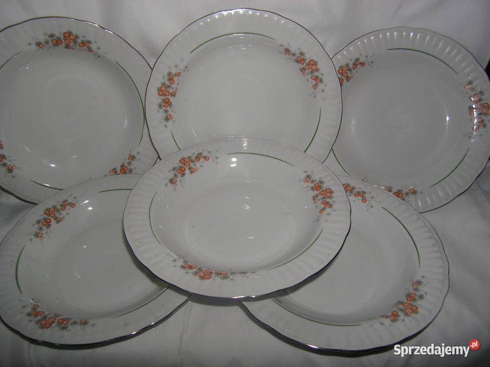 talerze vintage porcelana kompletD Bartków sprzedam