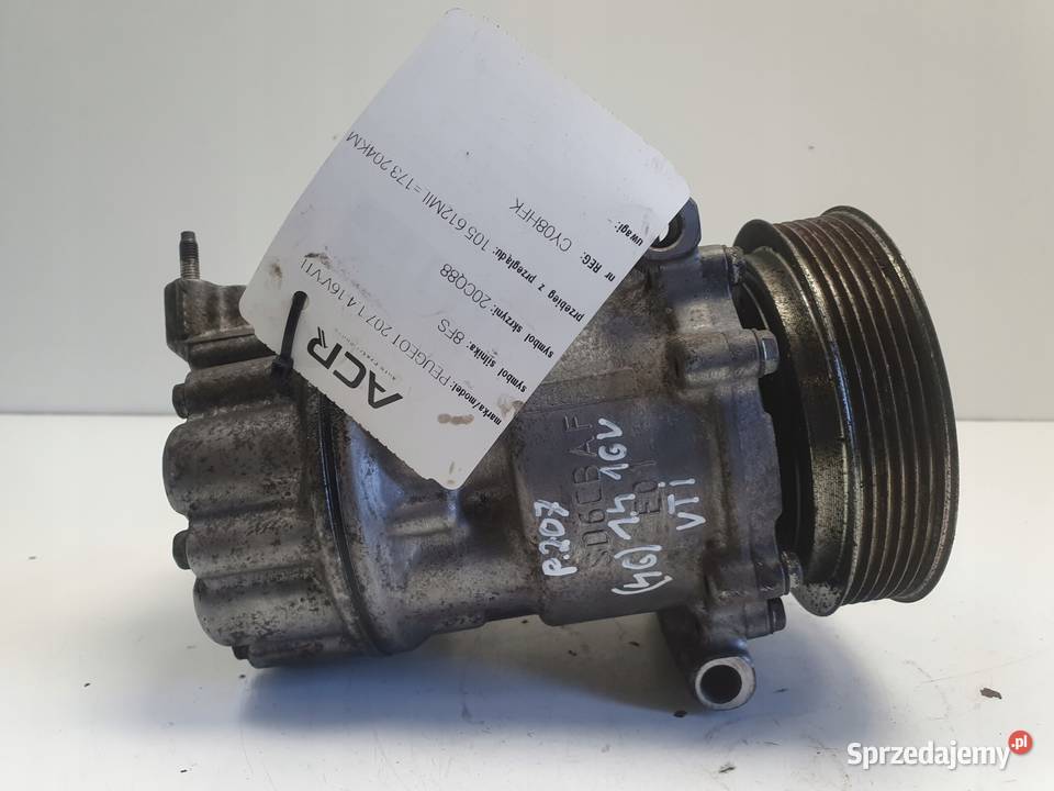 Peugeot 207 14 16V VTi SPRĘŻARKA KLIMATYZACJI