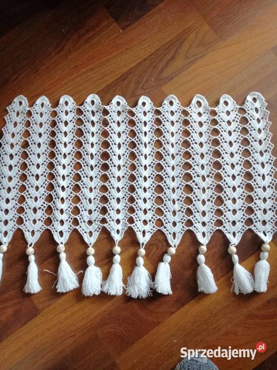 Ręcznie wykonana szydełkiem zazdrostka firanka