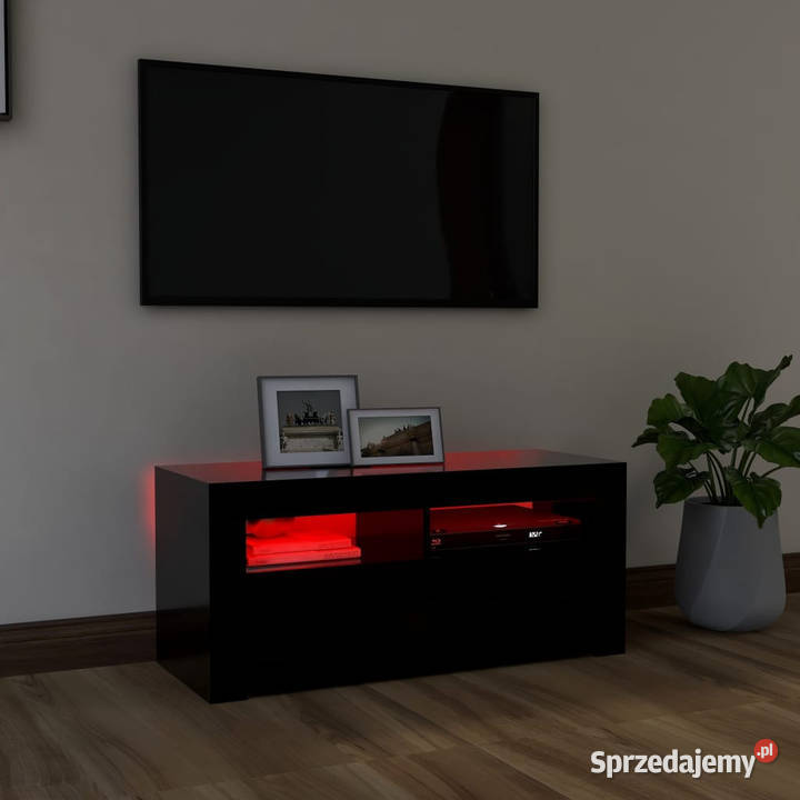 Szafka pod TV z oświetleniem LED czarna 90x35x40 Warszawa sprzedam
