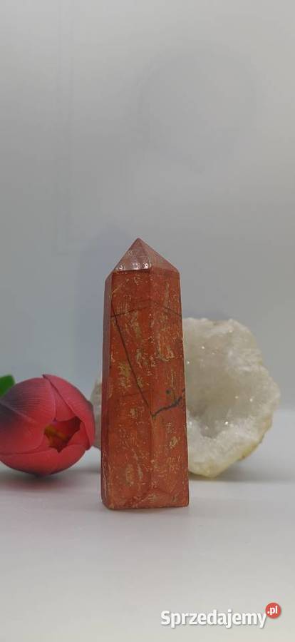 Piękny naturalny kryształ Jaspis wężowy obelisk Olsztyn