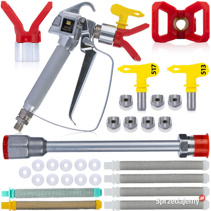 Pistolet Malarski z Dyszami 517 i 513 Zestaw z Malarskie małopolskie Ludźmierz