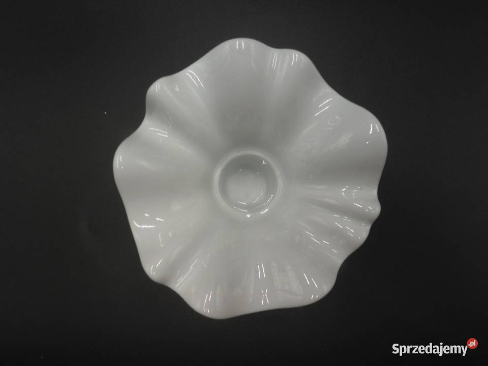 HUTSCHENREUTHER biały świecznik z falbaną Porcelana i szkło Raszków