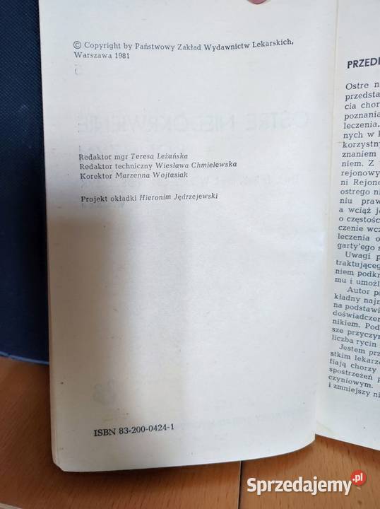 Ostre niedokrwienie kończyn Wojciech Noszczyk Rok wydania 1981 świętokrzyskie Kielce sprzedam