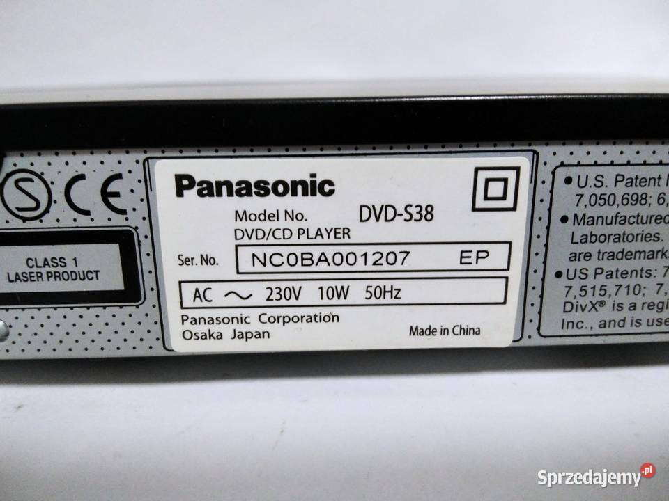 DVD PANASONIC DVDS38 PILOT Panasonic DVD i Blu-ray Pabianice sprzedam
