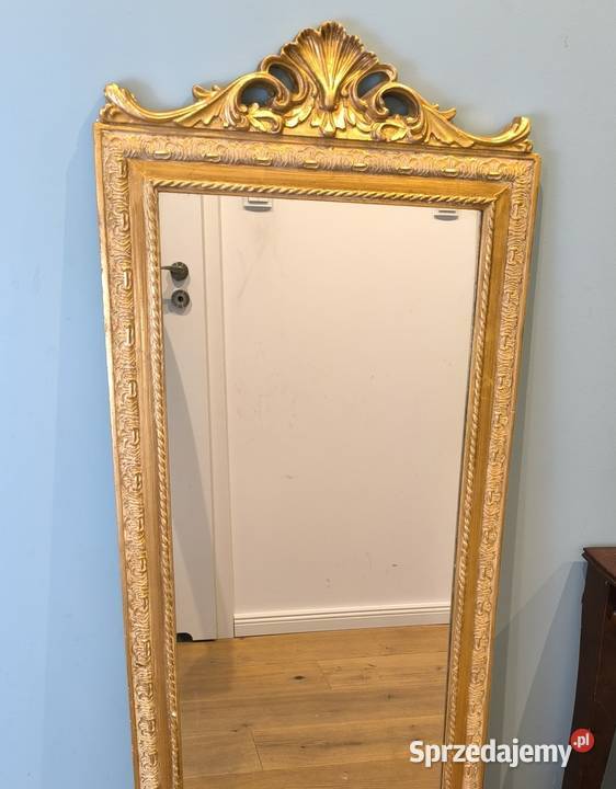 Piękne drewniane lustro rzeźbione łódzkie