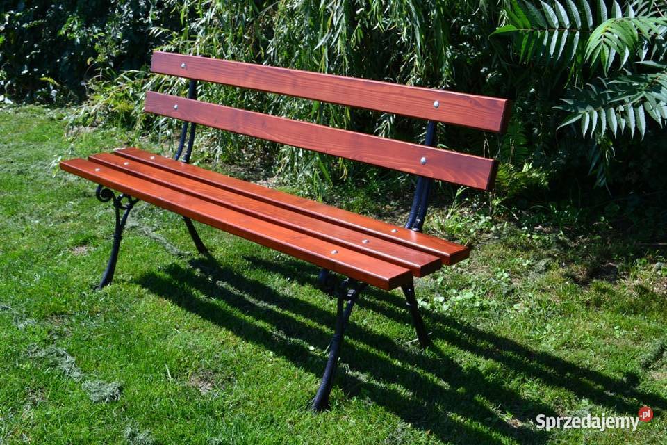 Ławka miejska ogrodowa z oparciem parkowa W011 Meble ogrodowe Dom i Ogród