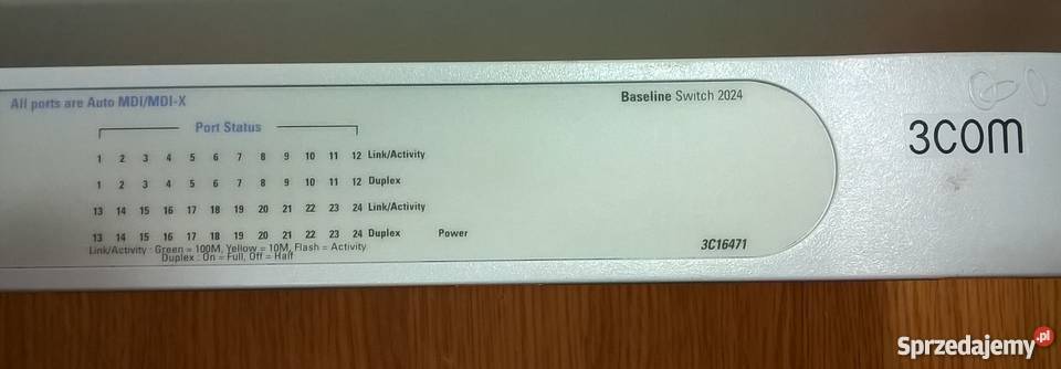 Switch 3COM Baseline 2024 3C16471 24 porty gw FV Częstochowa