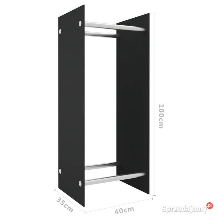 Stojak na drewno opałowe czarny 40x35x100 szkło mazowieckie Warszawa